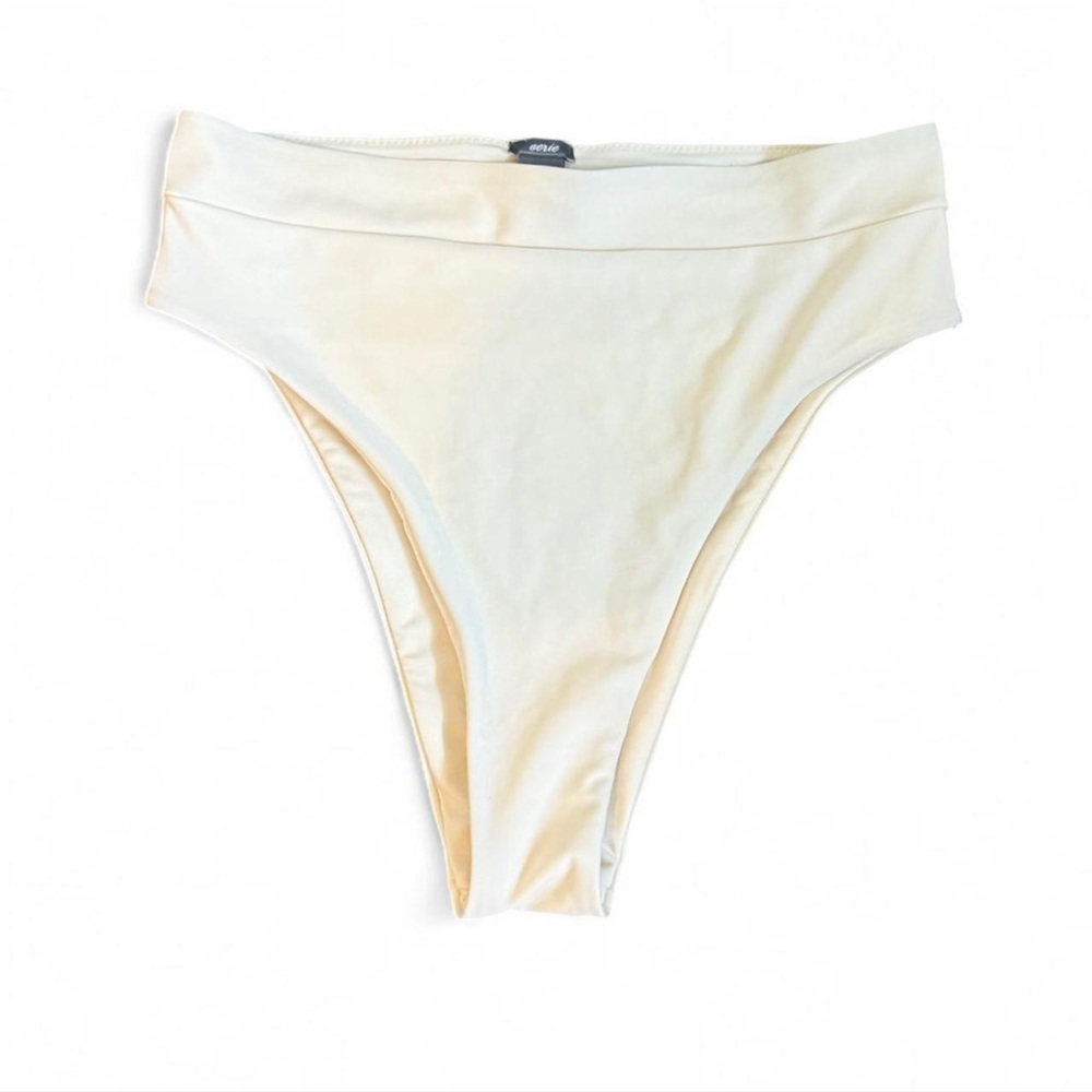 Aerie Women’s‎ Size S Cream Cheeky Beach Pool Tropical Vacation Bikini Bottom